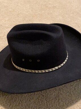SUMMIT Black Wool Velvet Cowboy Hat Western Ranch Cowboy Hat 55 6 7/8